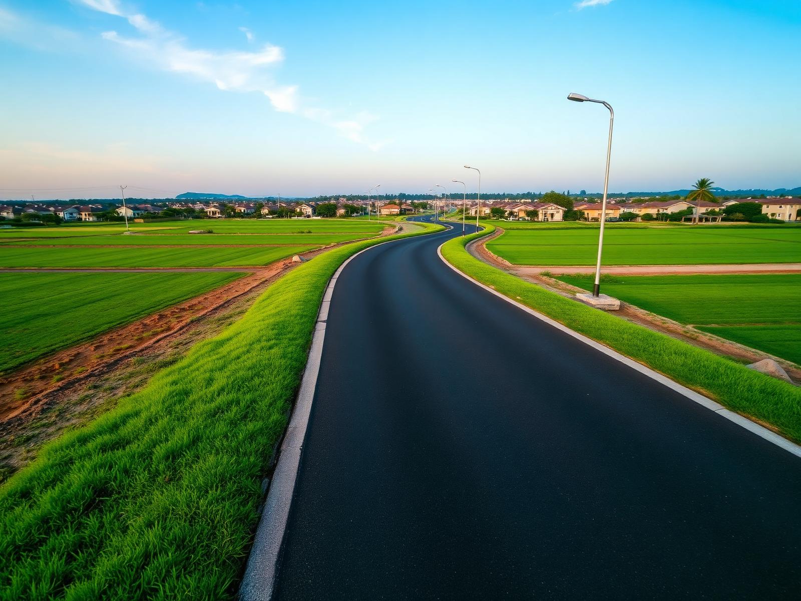 Infraestrutura de loteamento asfaltado